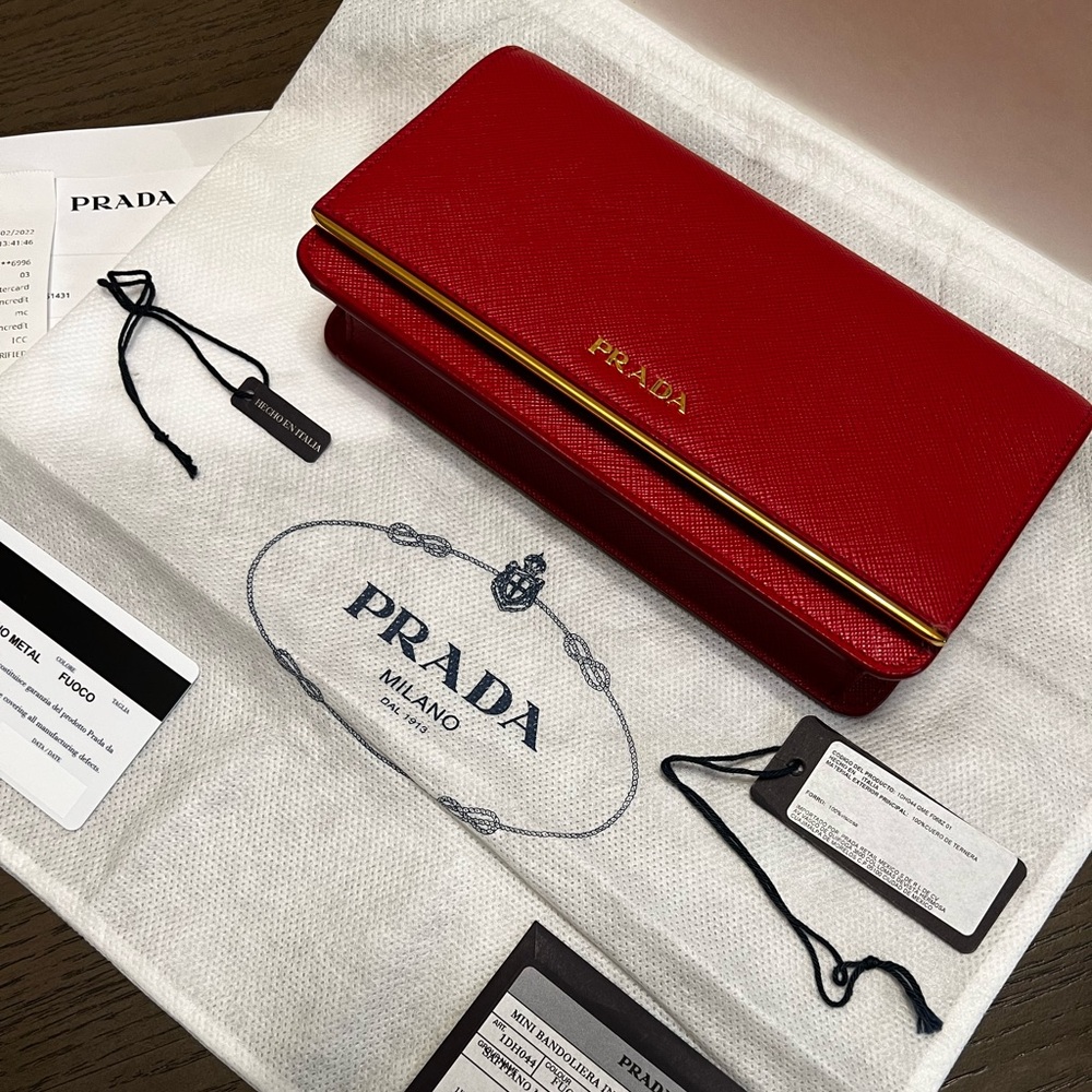 OBO: PRADA Mini Wallet Bag, Fiery Red - Picture 1 of 14